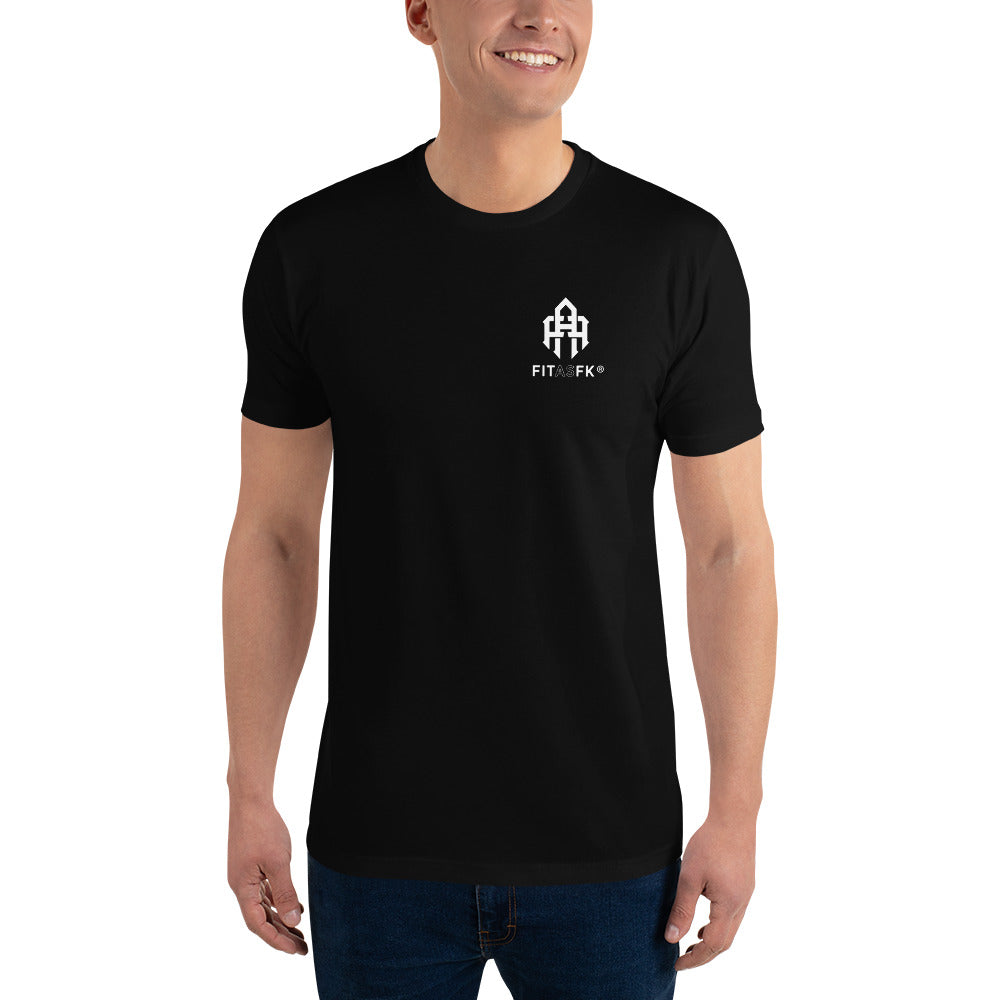 Men's fitted T-shirt Black Chest logo with text FITASFK