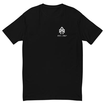 Men's fitted T-shirt Black Chest logo with text FITASFK