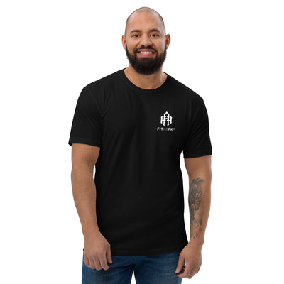 Men's fitted T-shirt Black Chest logo with text FITASFK