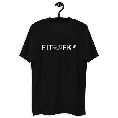 Men's fitted T-shirt black FITASFK front text